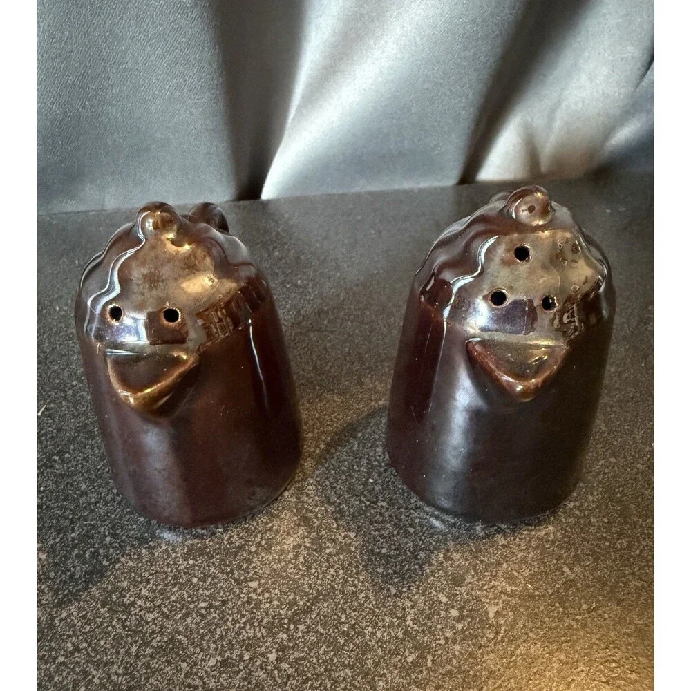 VTG 1950s Ceramic Salt And Pepper Shakers Brown Coffee Pot S Japan Retro MCM